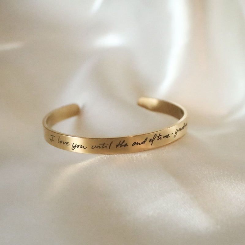 Custom Handwriting Cuff Bracelet