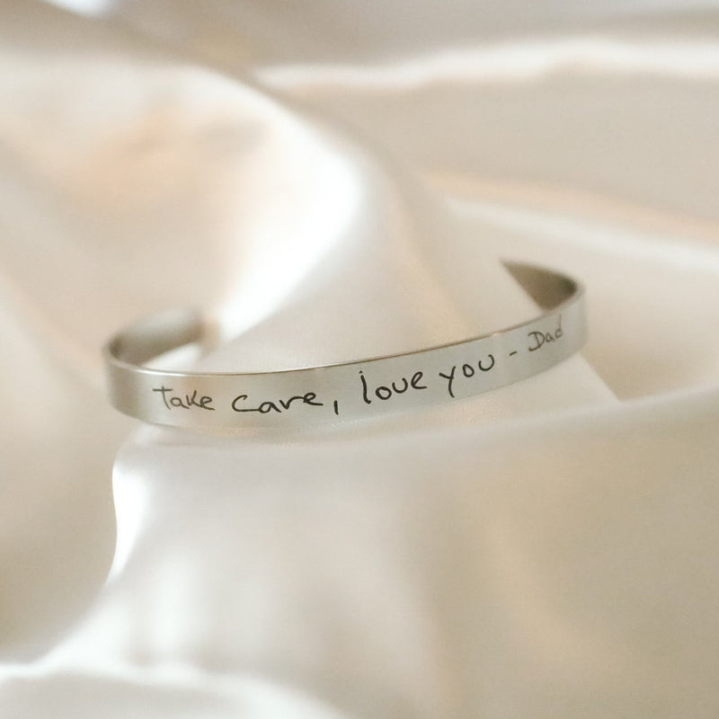 Custom Handwriting Cuff Bracelet