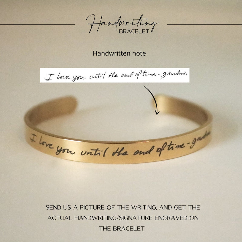 Custom Handwriting Cuff Bracelet