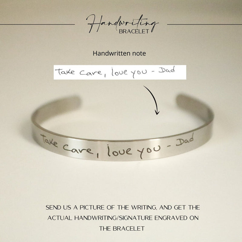 Custom Handwriting Cuff Bracelet