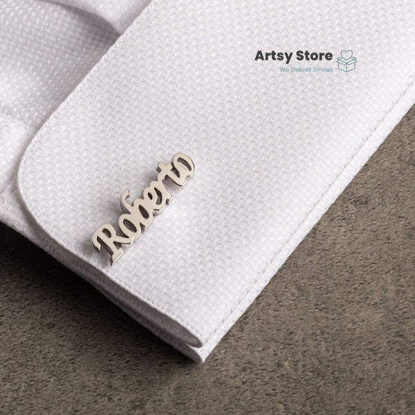 Name Cufflinks - Groom Wedding Cufflinks