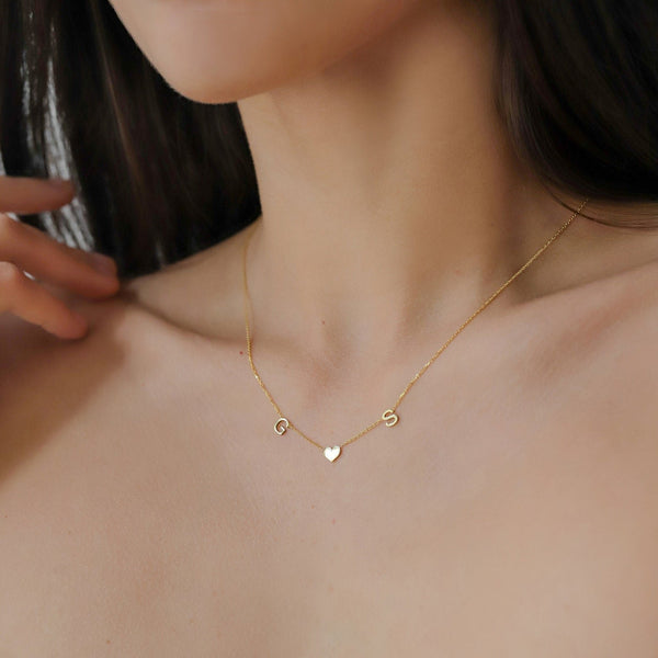 Initials & Heart Necklace