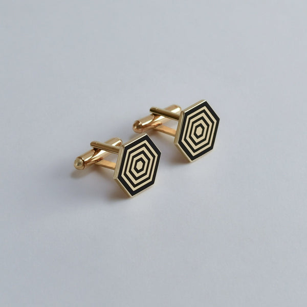 Hexagon Enamel Cuff Links