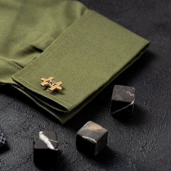 Handmade Jigsaw Puzzle cufflink