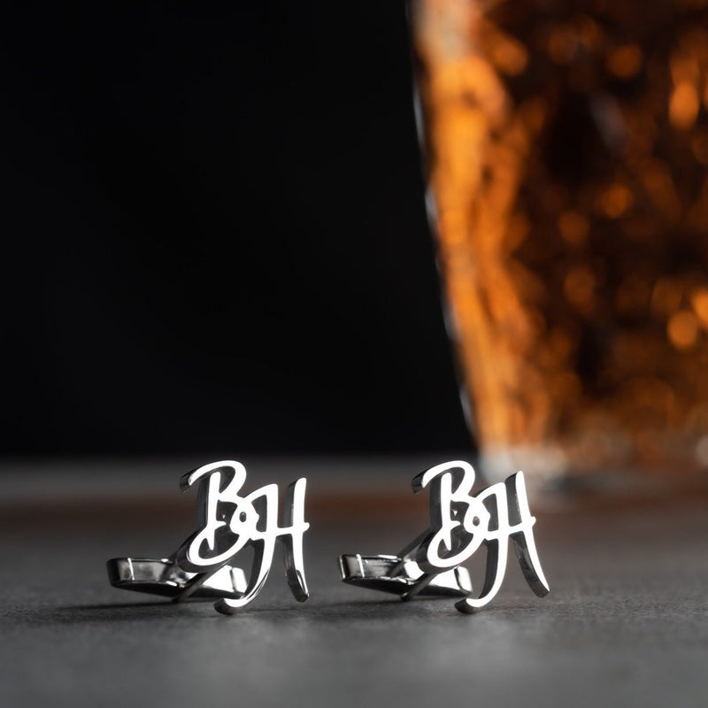 925 Silver Initials Cufflinks by Artsy Store