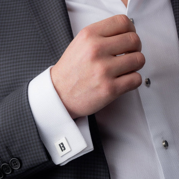 Personalized 925 Silver Initial Cufflinks