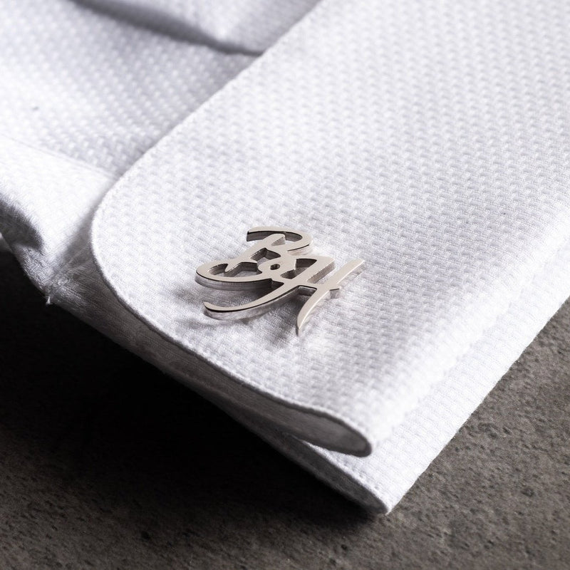 925 Silver Initials Cufflinks by Artsy Store