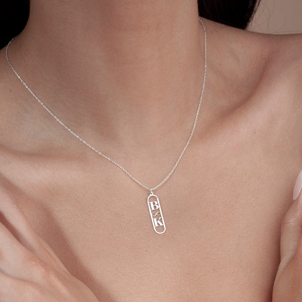 Vertical Initial Necklace by Artsy Store