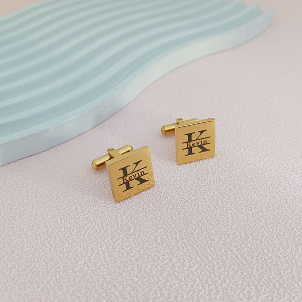 Personalized Name Cufflinks with Initial