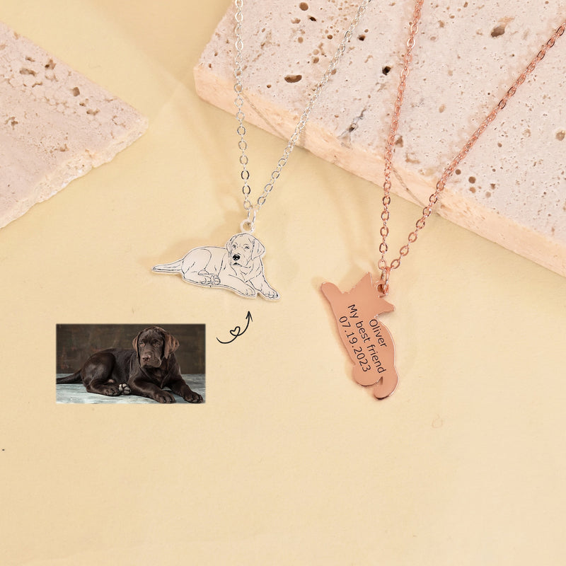 Pet Photo Necklace in Sterling Silver