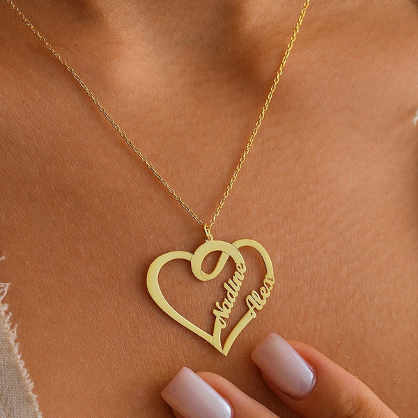 Couple Names Heart Necklace by Artsy Store