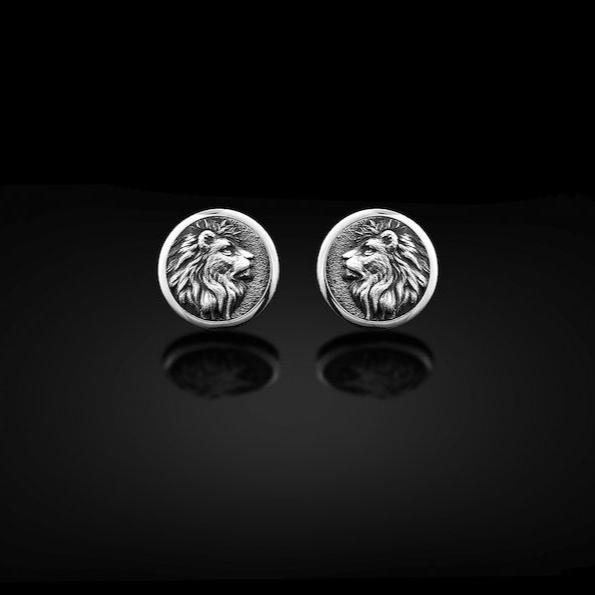 Sterling Silver Gold Plated Lion Cufflinks