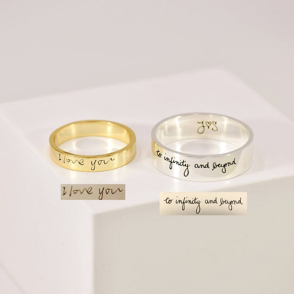 Personalized Engraved Handwriting Ring