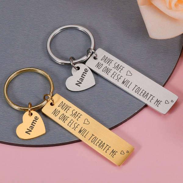 Drive Safe Personalized Keyring For Him & Her