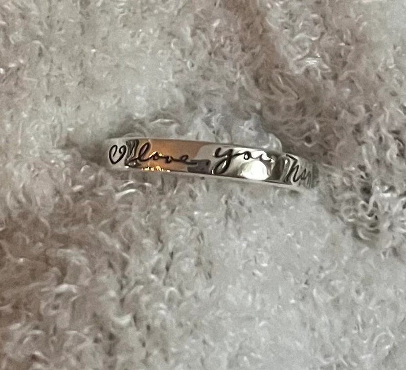 Engraved Personalized Handwriting Ring