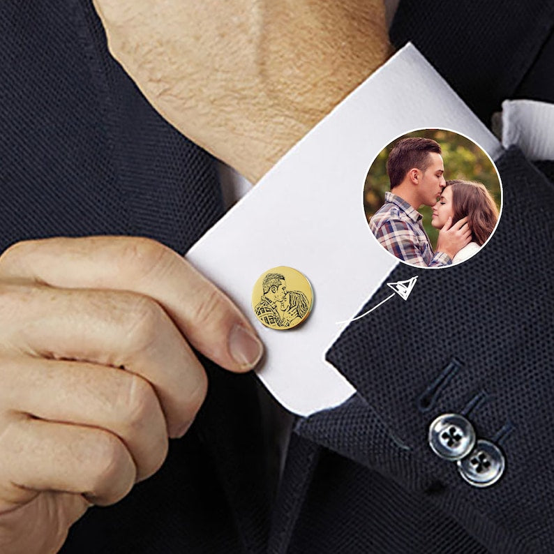 Personalized Photo Engraved Cufflinks