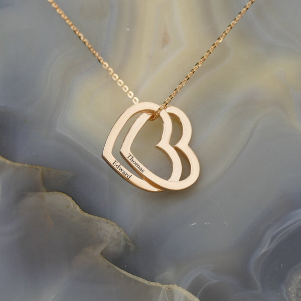 Personalised Two Heart Name Necklace