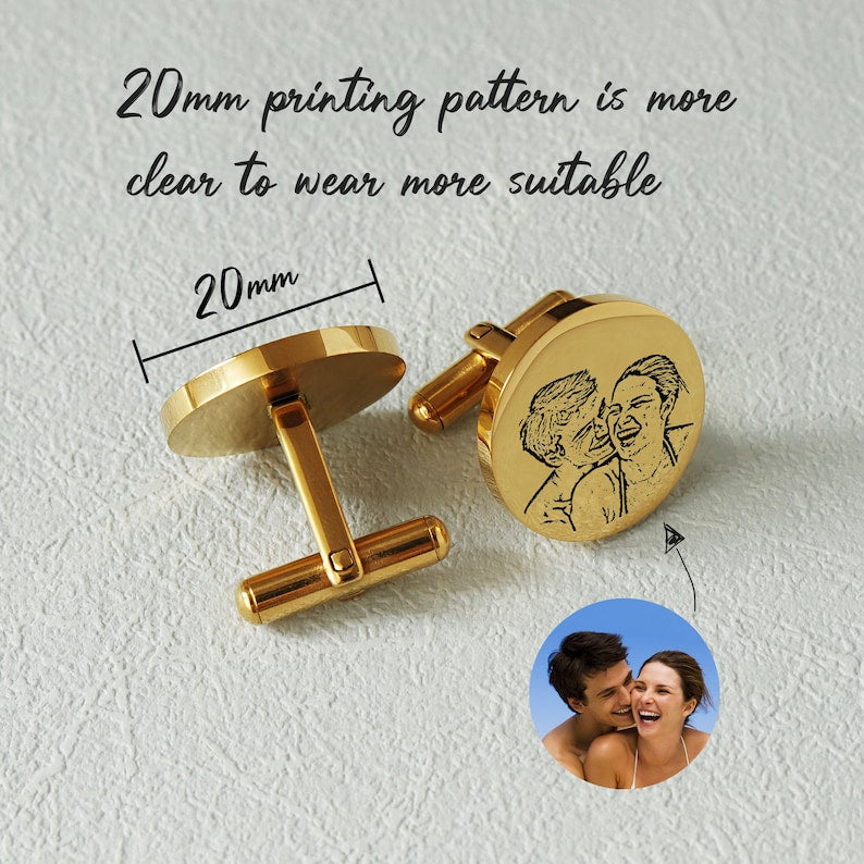 Personalized Photo Engraved Cufflinks