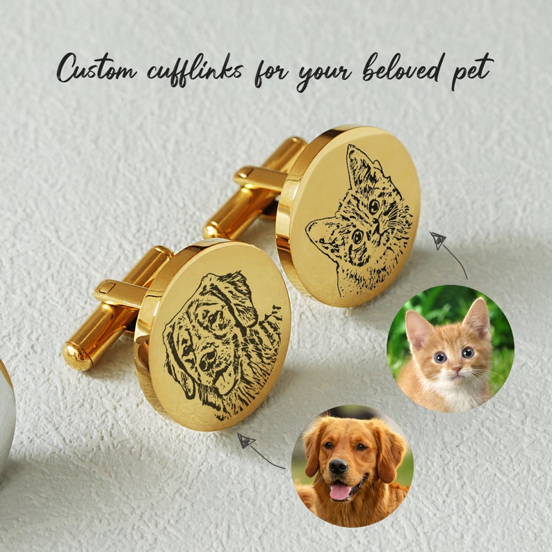 Personalization pet cufflinks