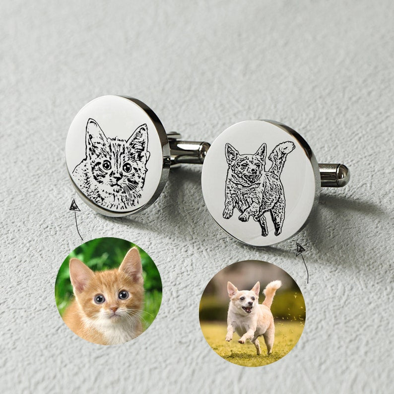 Personalization pet cufflinks