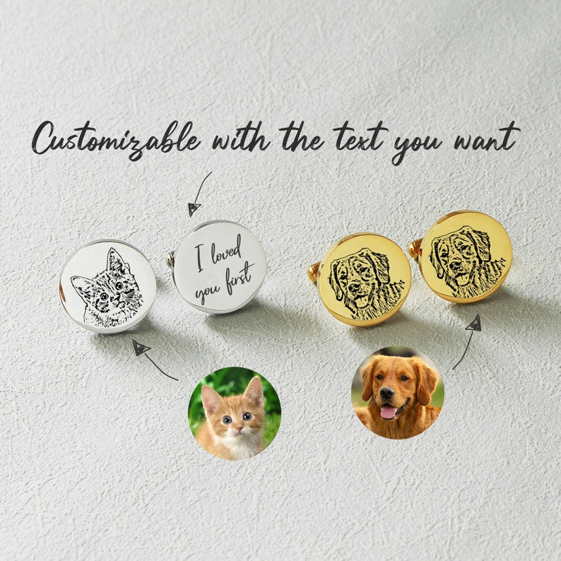 Personalization pet cufflinks