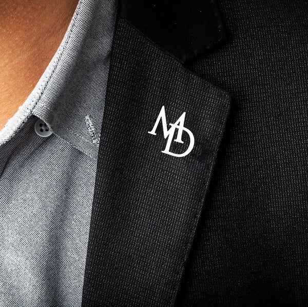 Custom Initials Brooch For Groom Business Event