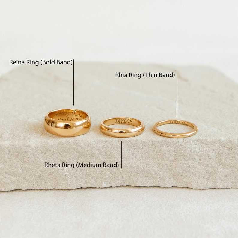 Custom Engraved Thin Band Ring by Artsy Store