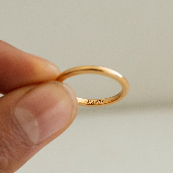 Custom Engraved Thin Band Ring by Artsy Store