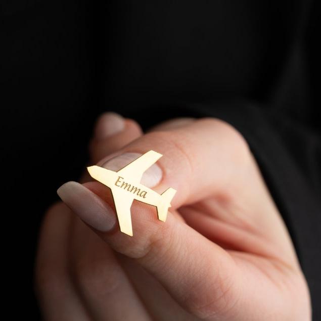 Name Airplane Brooch Pin