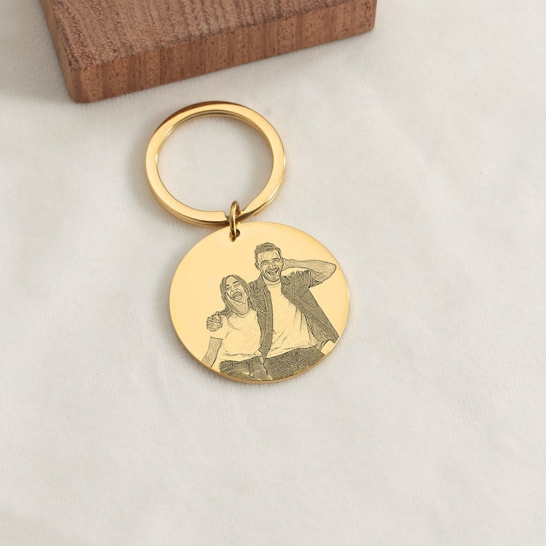 Actual Photo Engraved Keyring with Any Image