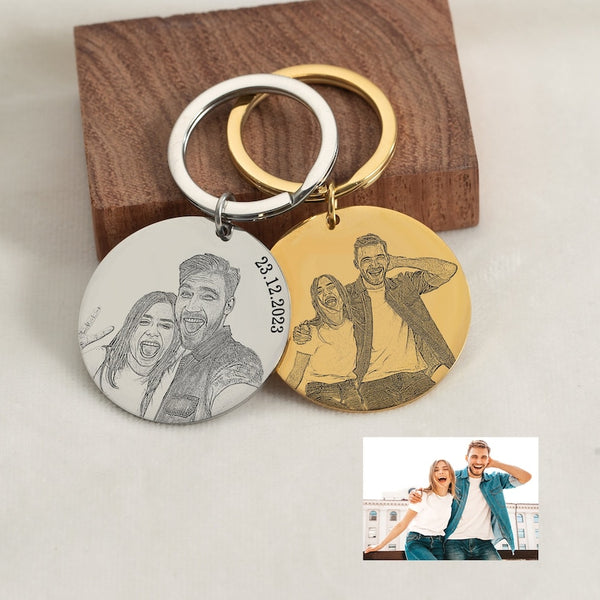 Actual Photo Engraved Keyring with Any Image