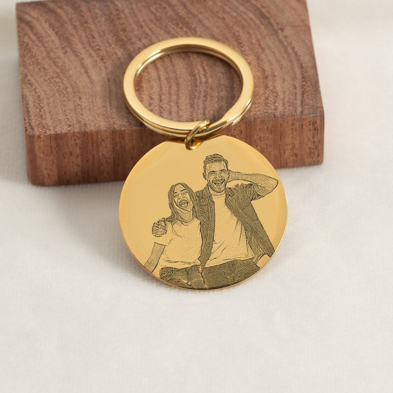 Actual Photo Engraved Keyring with Any Image