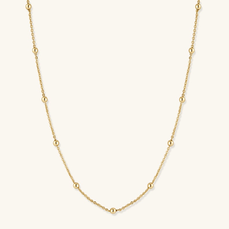 14K Gold Beaded Necklace