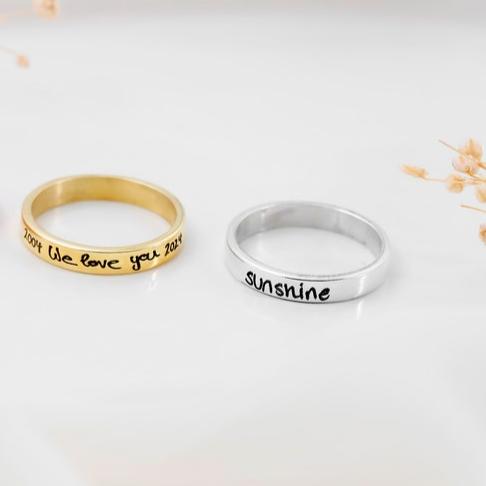 Engraved Personalized Handwriting Ring