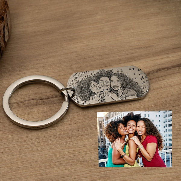 Laser Engraved Photo Keyring