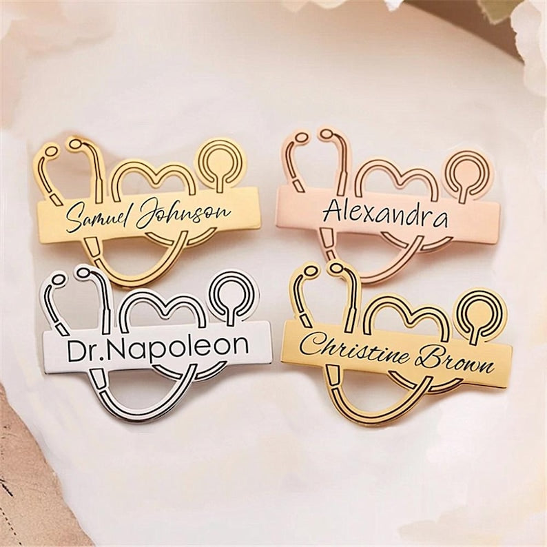 Personalized Engraved Logo Lapel Pin Brooch For Doctor