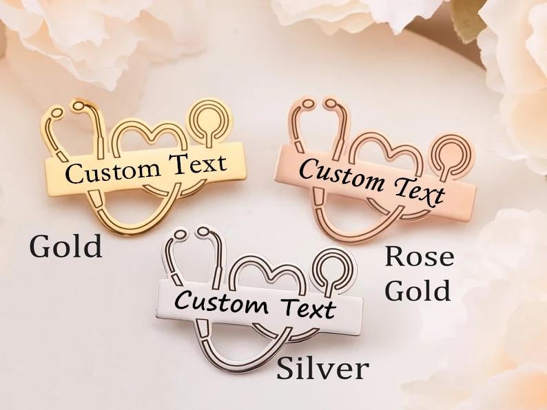 Personalized Engraved Logo Lapel Pin Brooch For Doctor