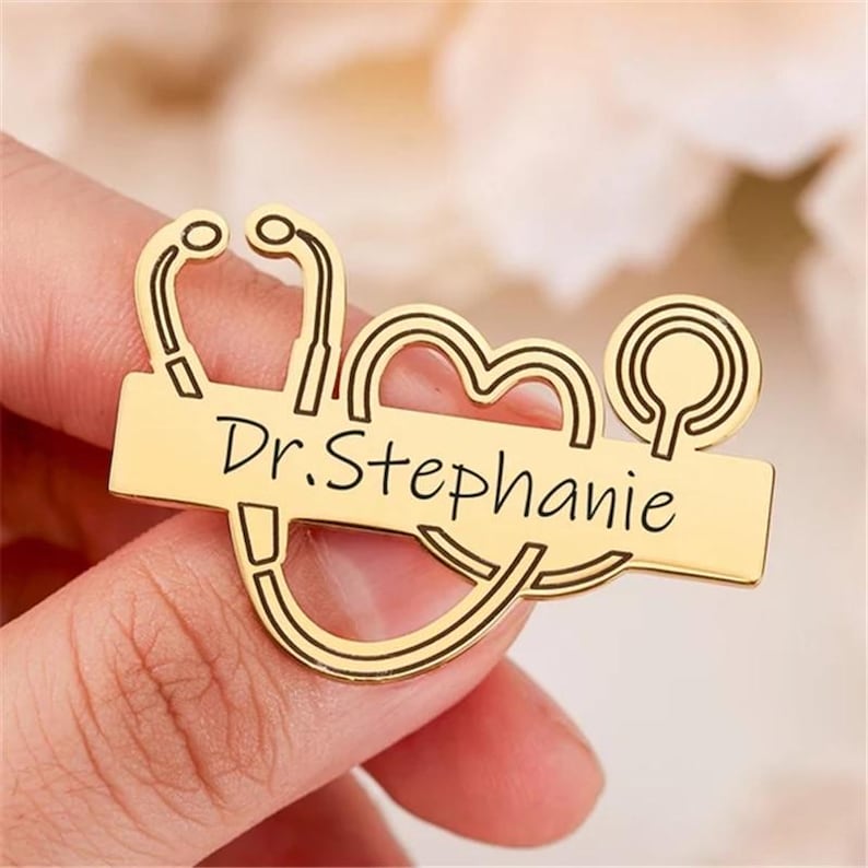 Personalized Engraved Logo Lapel Pin Brooch For Doctor