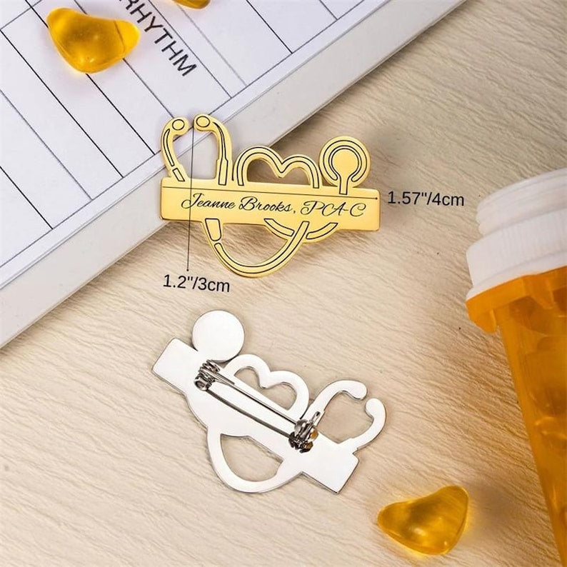 Personalized Engraved Logo Lapel Pin Brooch For Doctor