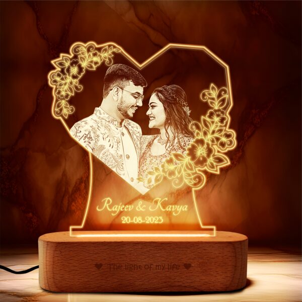 Personalised Hearty Love Photo Glow Lamp