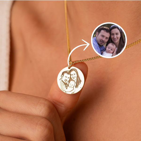 Custom Photo & Text Engraved Pendant